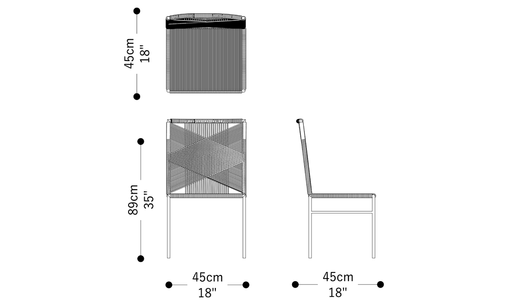 Image of the main dimensions of the product